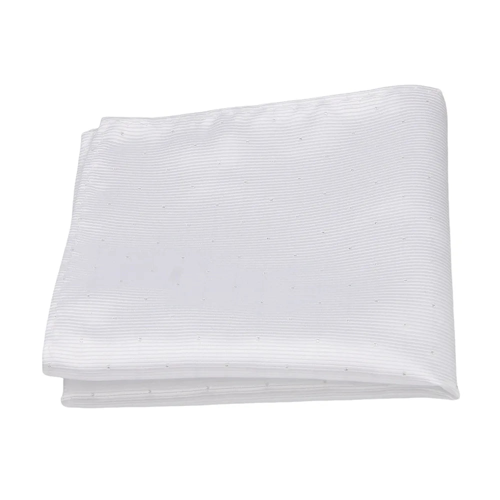 Lenço de Bolso Branco às Riscas para Homem