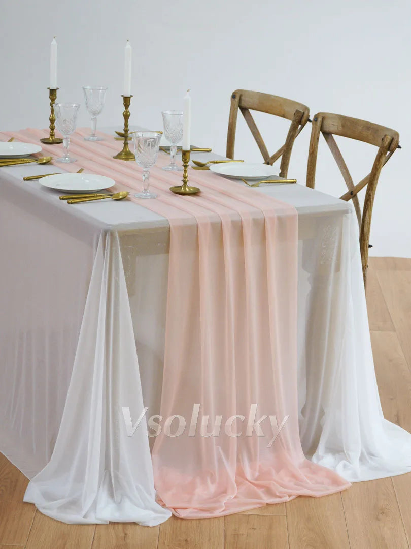 Caminho de Mesa em Gaze Luxuosa – Decoração para Casamentos e Eventos