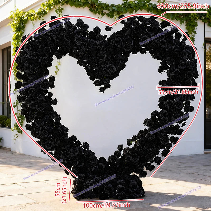 Arco Floral Artificial em Forma de Coração – Decoração Luxuosa para Casamentos