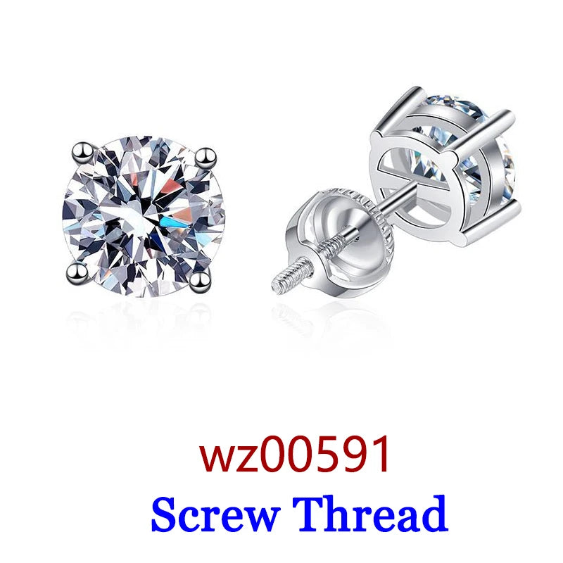 Brincos Moissanite Premium em Prata de Lei 925
