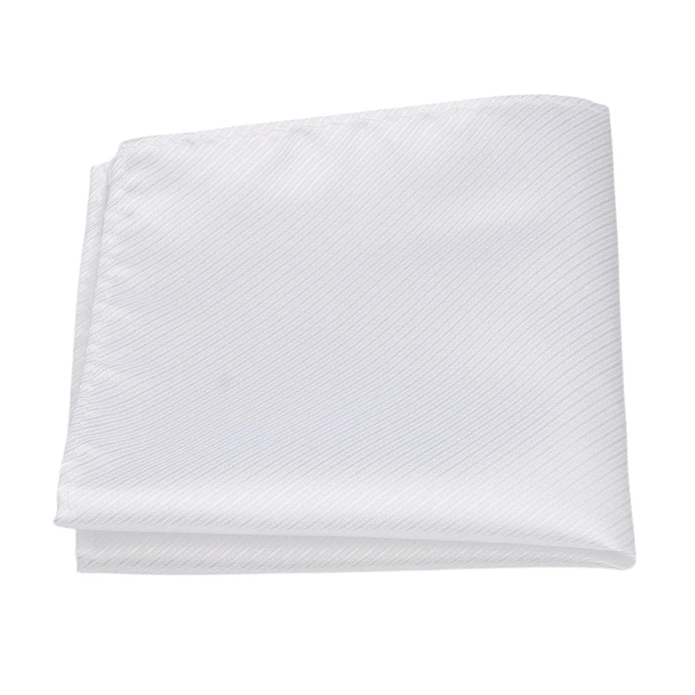 Lenço de Bolso Branco às Riscas para Homem