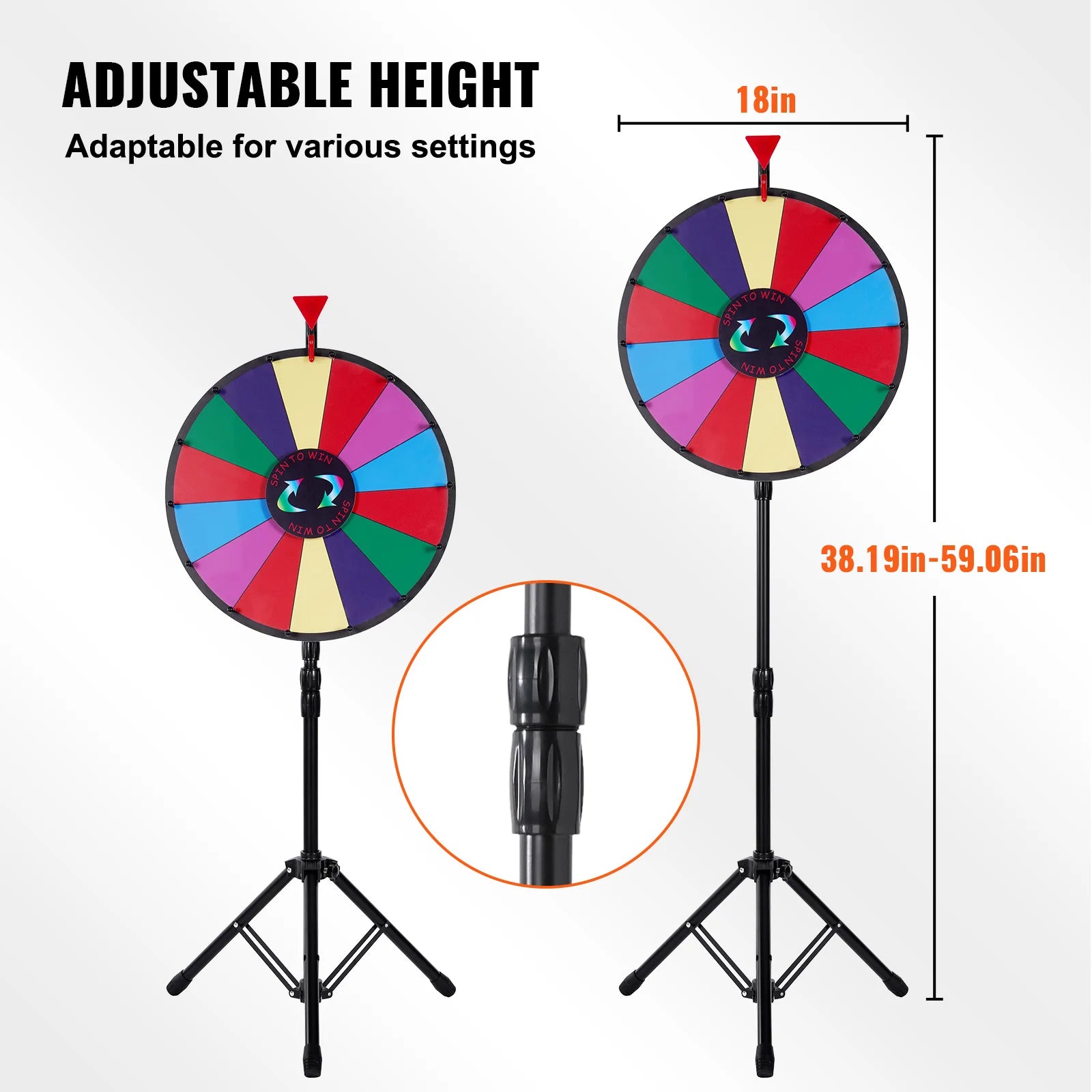 Roda da Sorte com Suporte – 18" | Jogo Interativo para Festas e Eventos