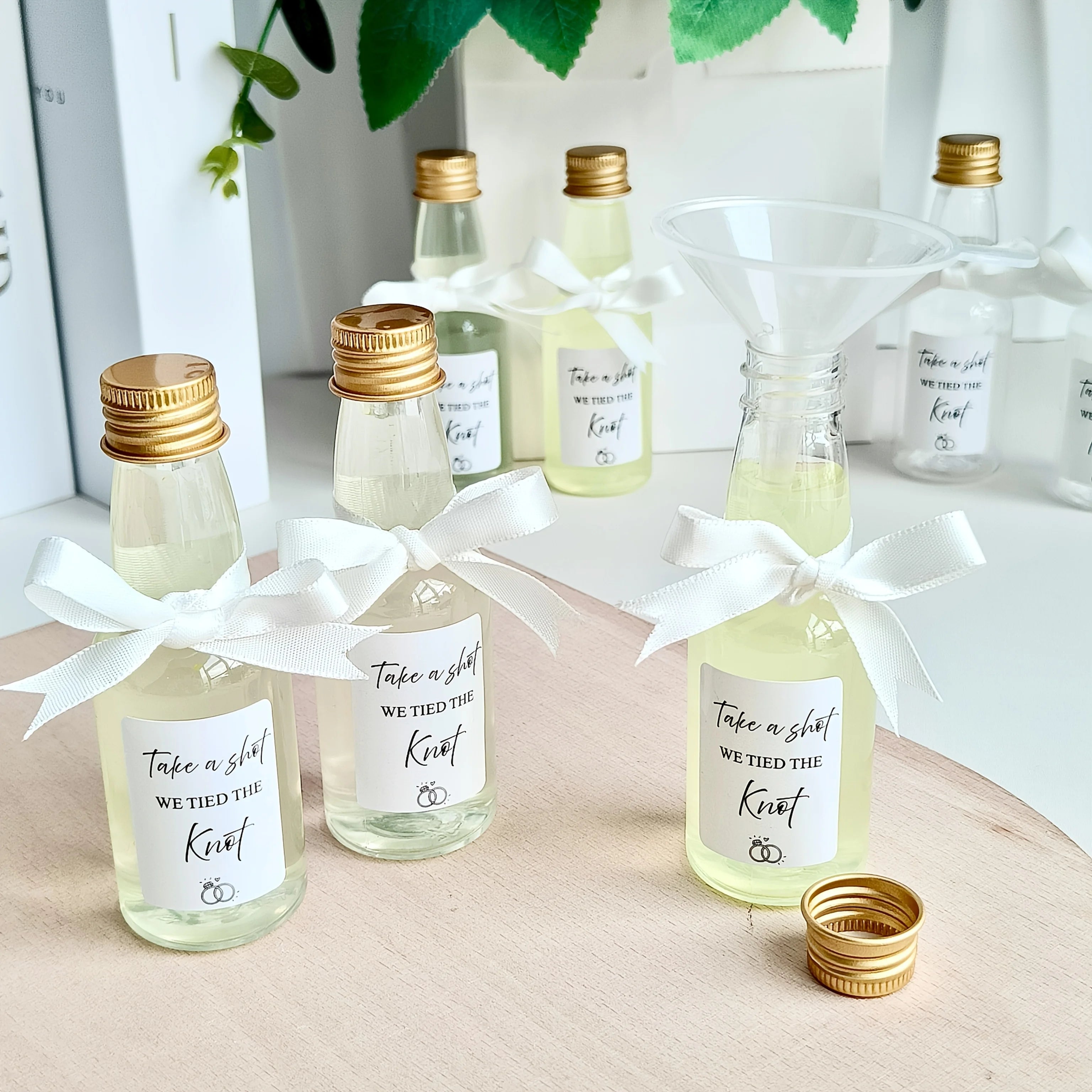 Mini Garrafas de Plástico para Lembranças de Casamento — Kit com 50 Unidades