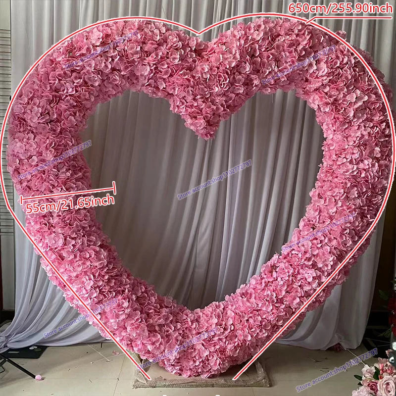 Arco Floral Artificial em Forma de Coração – Decoração Luxuosa para Casamentos