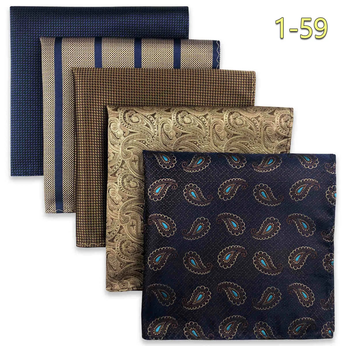 Conjunto de 5 Lenços de Bolso para Homem