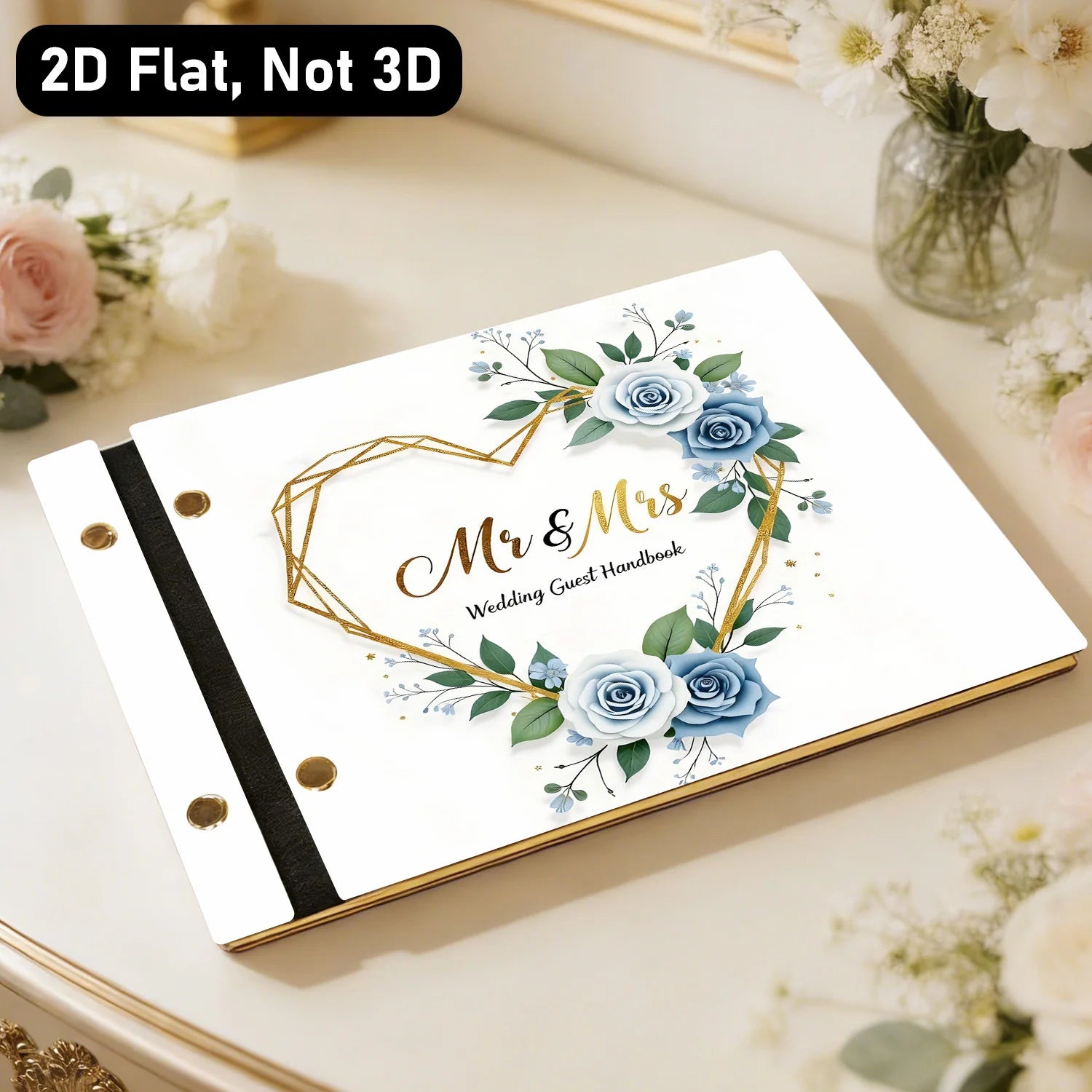 Livro de Honra em Madeira "Mr & Mrs" | Álbum de Assinaturas e Recordações