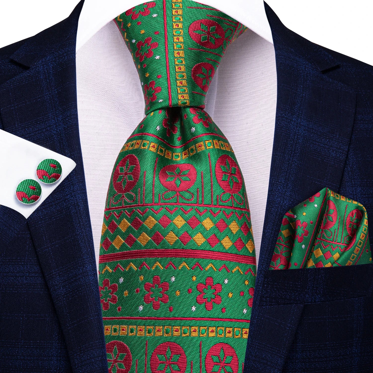 Conjunto Premium de Gravata Verde para Homem