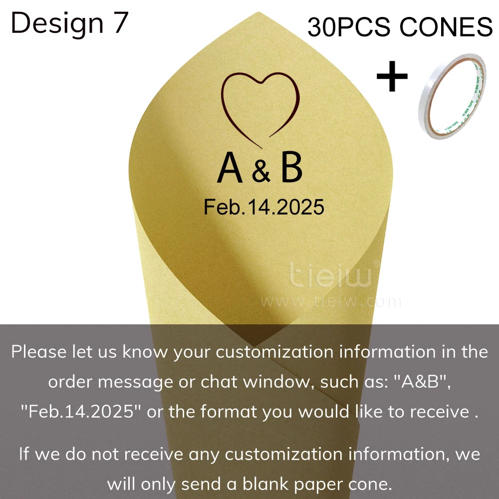 Cones para Confettis Personalizados – Papel Elegante para Casamento