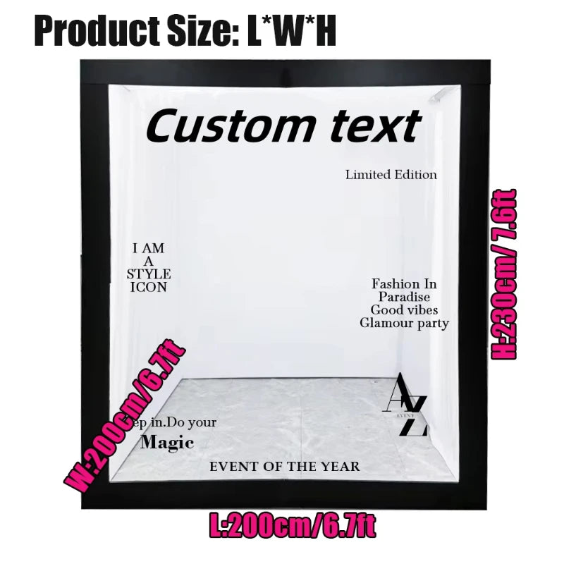 Painel PVC Estilo Revista para Fotografias – Fundo de Photo Booth com LED